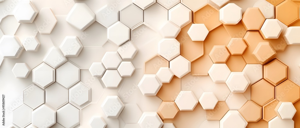 Poster abstract hexagon pattern background.