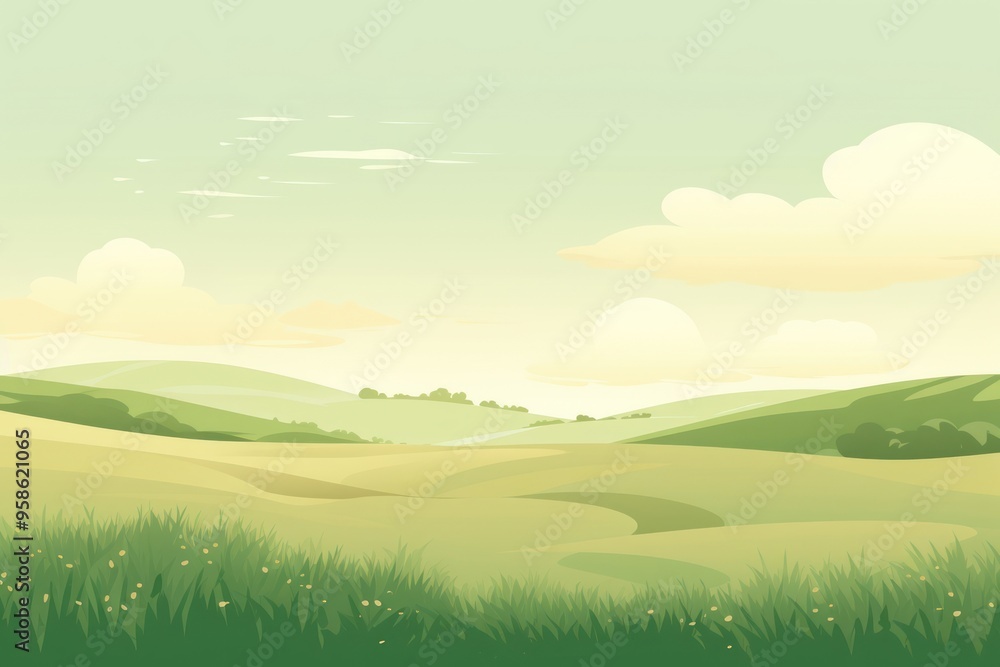 Wall mural field green backgrounds landscape.