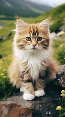 Obraz premium Animal mammal kitten plant.