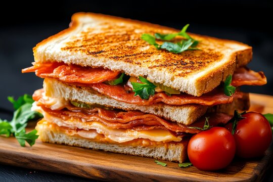 Frisches Sandwich, luftgetrockneter Schinken, knackige Paprika kombiniert herzhafte und frische Aromen