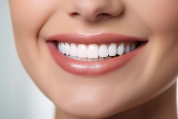 Fototapeta premium Extreme close up teeth beautiful smile skin perfection medication.