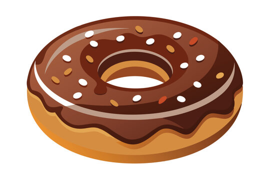 chocolate glazed donut with sprinkles clip art preview