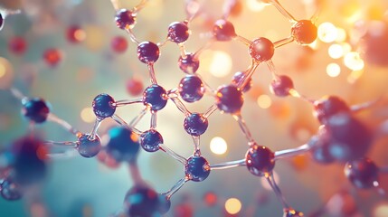 94. Creative depiction of a nutrient-rich molecule with intricate, dynamic atomic bonds