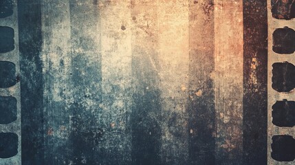 Aged Filmstrip with Grunge Texture and Worn Edges