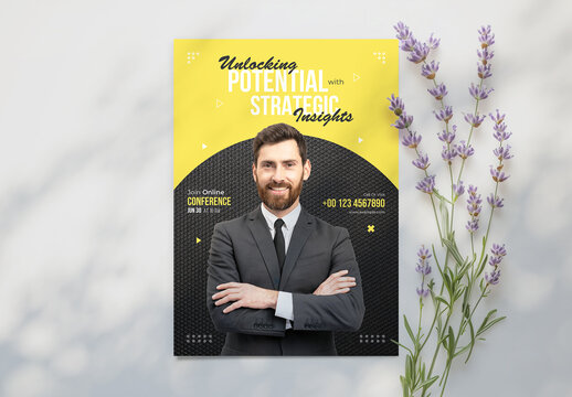 Business Strategic Event Conference Agenda Flyer Template