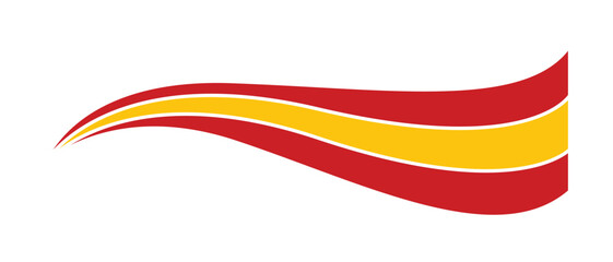 Spain flag, Spanish flag tricolor curvy wave design, spanish wavy flag