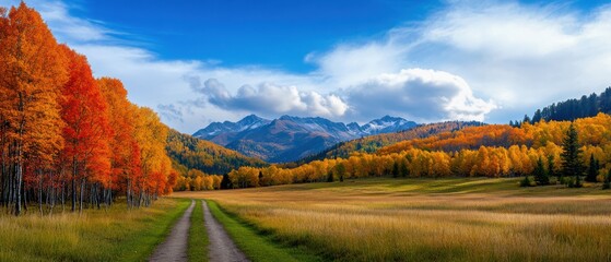 Autumn Road Through Mountain Landscape