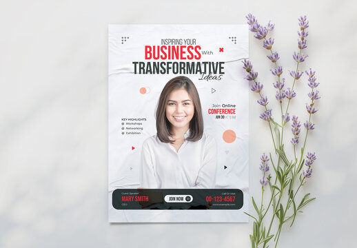 Creative Business Annual Conference Event Schedule Flyer Layout