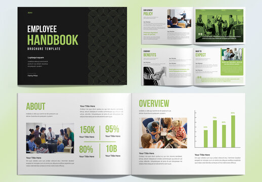Printable Employee Handbook Landscape Brochure Template