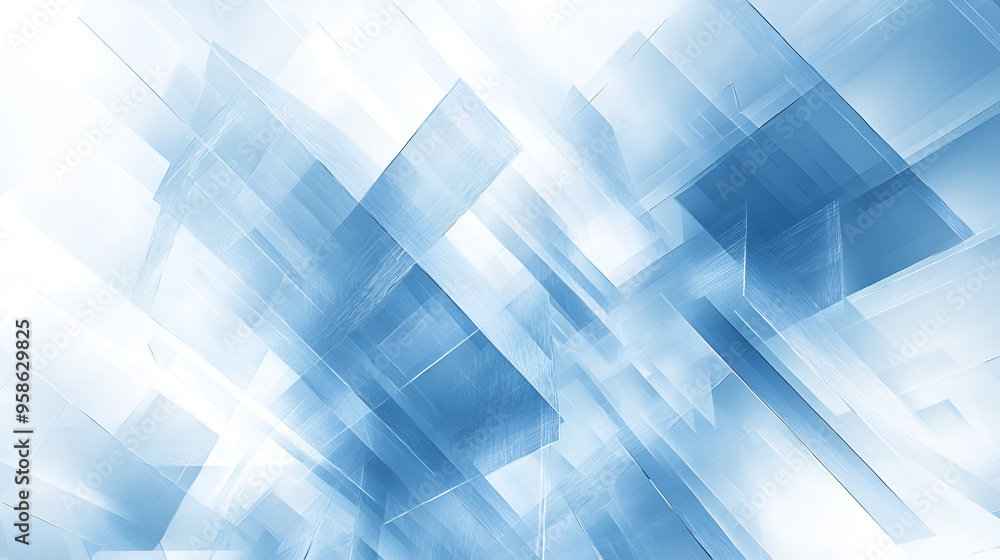 Aufkleber abstract blue geometric patterns created with translucent layers and sharp angles representing a mod