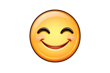 Fototapeta premium A cheerful and bright smiley face emoji expressing happiness and positivity, perfect for conveying joy in digital communication.