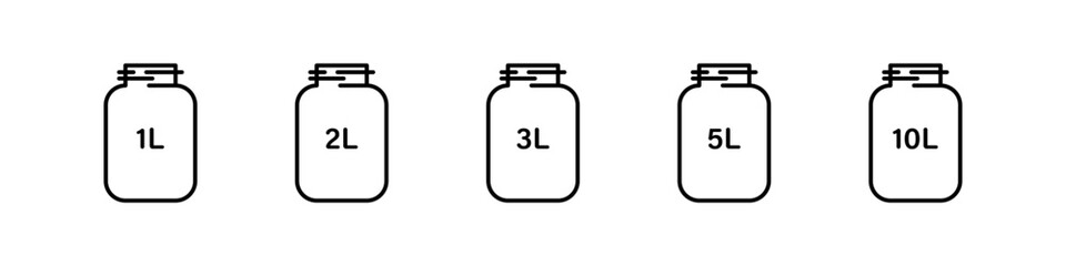 Glass jar icon. 
Litres measurement symbol.