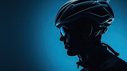 Cool Cyclist Silhouette with Helmet