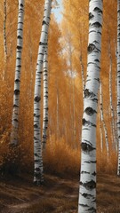A place to relax in nature in a birch grove.