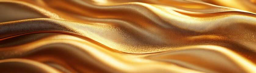 Captivating close-up  of glistening golden waves, abstract and visually stunning with shimmering...