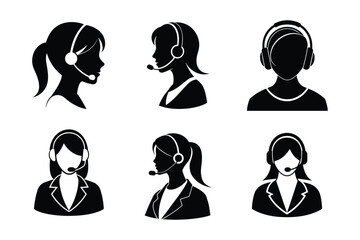 silhouette call center girl executive