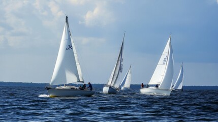 Sailboats Racing on a Calm Sea