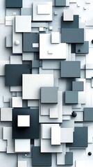 Abstract Geometric Shapes in Grey and White.