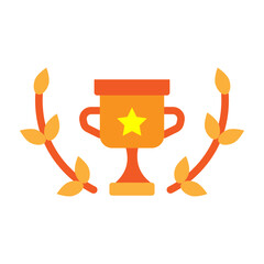Golden Triumph Vector Flat Icon Design