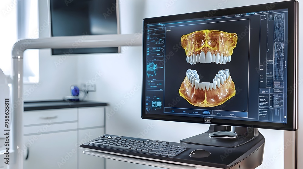 Wall mural detailed 3d dental imaging technology for implants and orthodontics