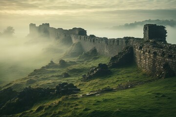 Fototapeta premium Mist Medieval architecture medieval outdoors.