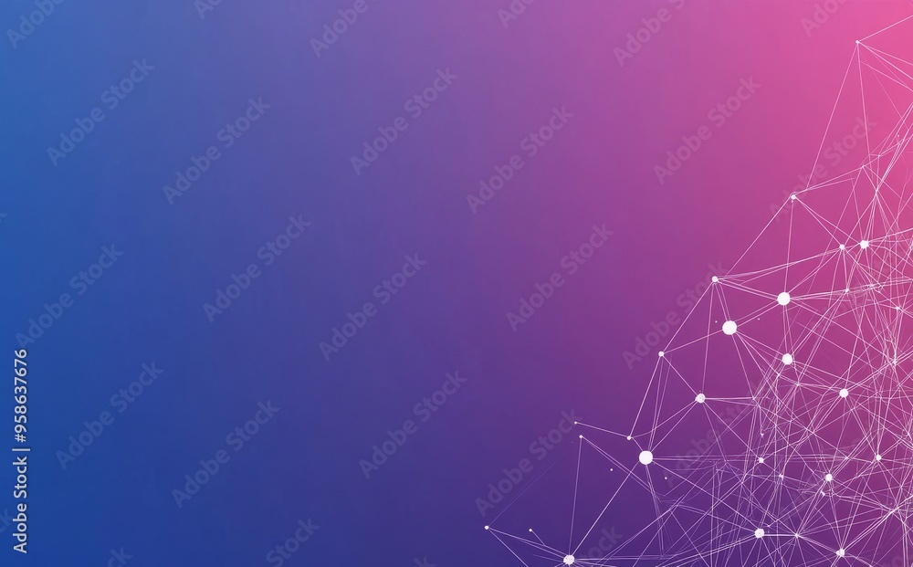Poster molecule technology with polygons, dots, and lines. structured connection. big data visualization.