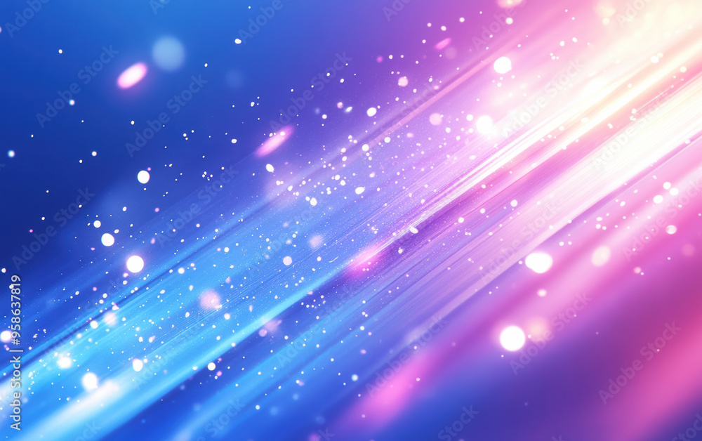 Poster vibrant abstract background with dynamic, colorful light streaks and particles, creating a magical a