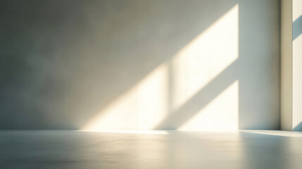 There is light and shadow on the white wall