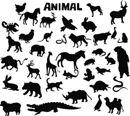 set of animals silhouettes animal silhouette
