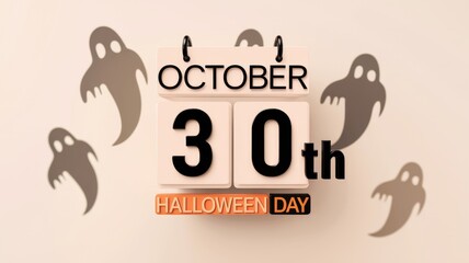 Halloween Date Marked with Ghost Decorations