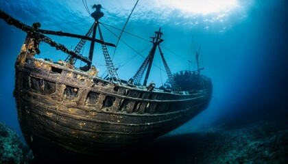 Barco pirata fondo del mar arrecife