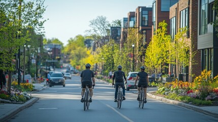 Cycling in a Suburban Neighborhood