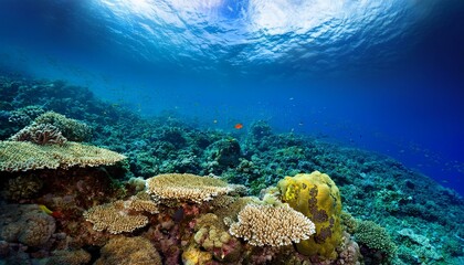 Fondo del mar arrecife costa aguas cristalinas