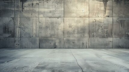 minimalistic industrial background featuring a weathered concrete wall with stains and texture. The raw, urban aesthetic is perfect for design projects requiring a modern, grungy look