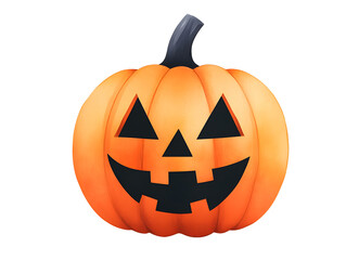 Fototapeta premium Carved Halloween Pumpkin Jack o Lantern with Smiling Face