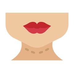 Chin Vector Flat Icon Design