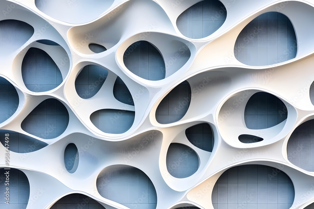 Aufkleber abstract architectural design with circular windows.