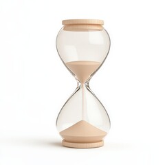 A sand timer with a wooden base