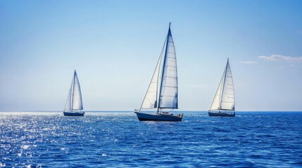 Fototapeta premium Tranquil Sailing on Open Water