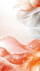Fototapeta premium A stunning watercolor illustration showcases two delicate flowers in pink and orange hues, featuring soft edges and flowing organic shapes, creating a romantic aura