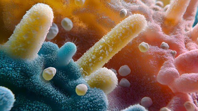 A highly detailed and realistic close-up of this bacteria: **Veillonella parvula** - Part of the normal oral and gastrointestinal flora; can be involved in infections.