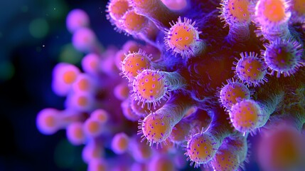 Fototapeta premium A highly detailed and realistic close-up of this bacteria: **Brucella abortus** - Causes brucellosis, a disease transmitted from animals to humans.