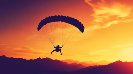Paragliding at Sunset