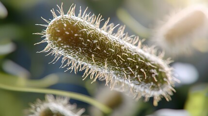 Obraz premium A highly detailed and realistic close-up of this bacteria: **Salmonella enterica** - Causes foodborne illness, often associated with raw or undercooked meat.