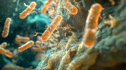 A highly detailed and realistic close-up of this bacteria: **Proteus mirabilis** - Associated with urinary tract infections and wound infections.