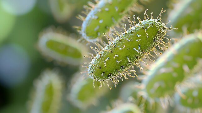 A highly detailed and realistic close-up of this bacteria: **Rickettsia rickettsii** - Causes Rocky Mountain spotted fever, transmitted by ticks.