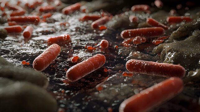 A highly detailed and realistic close-up of this bacteria: **Clostridium botulinum** - Produces botulinum toxin, leading to botulism, a serious food poisoning.