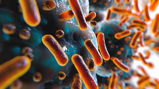 A highly detailed and realistic close-up of this bacteria: **Clostridium botulinum** - Produces botulinum toxin, leading to botulism, a serious food poisoning.