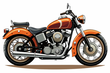 vintage harley davidson motorcycle vector illustration