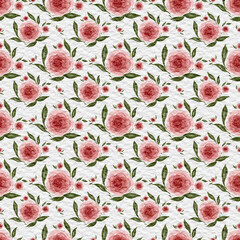 vintage pink rose seamless pattern png hand drawn.